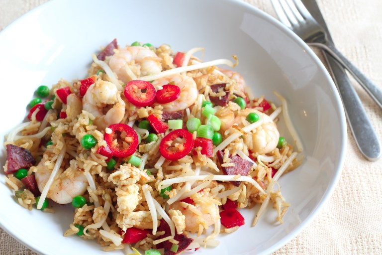 Special fried rice with prawns and chorizo2